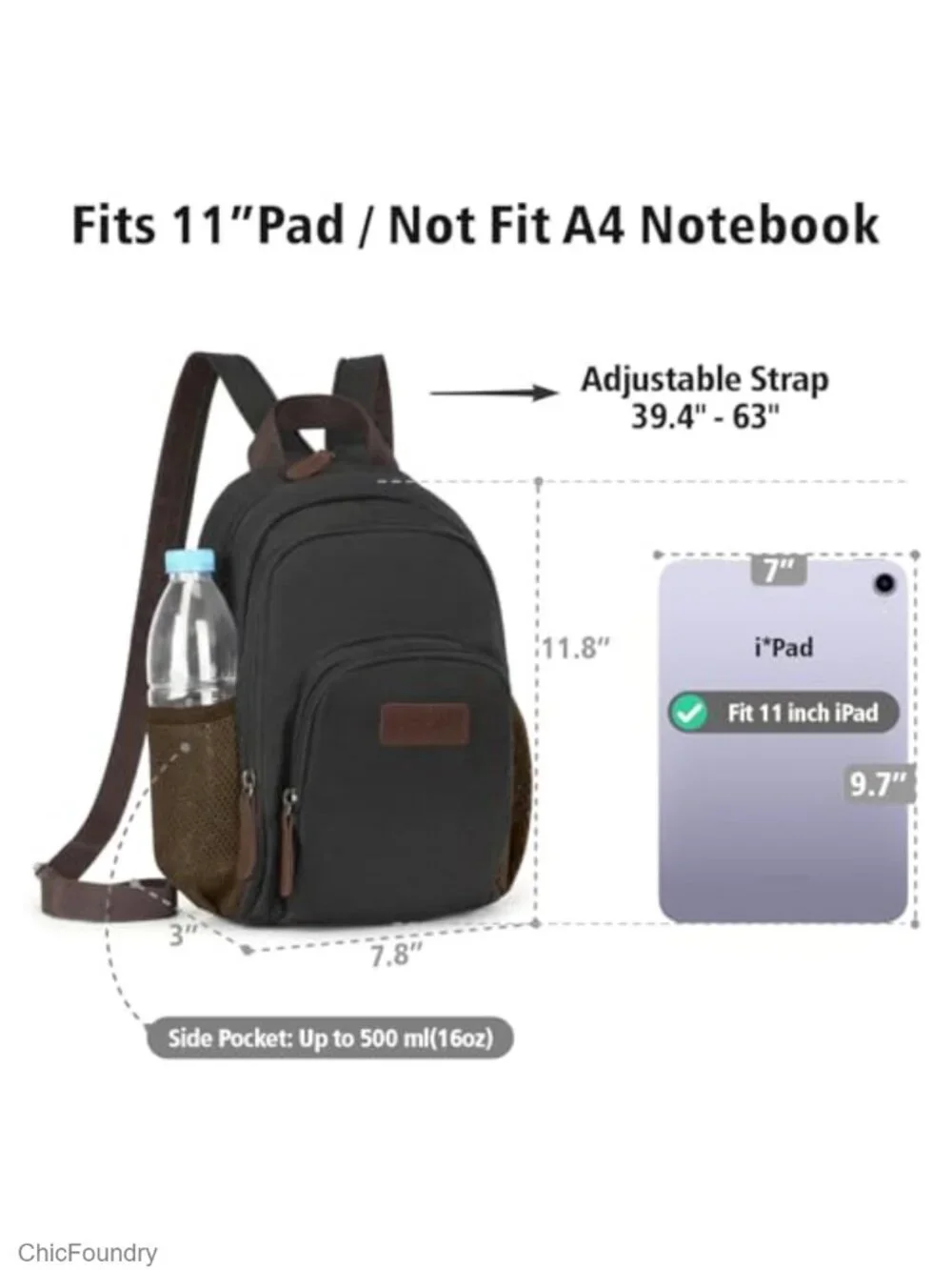 Convertible Sling Backpack for Women Adjustable Polyester Daypack